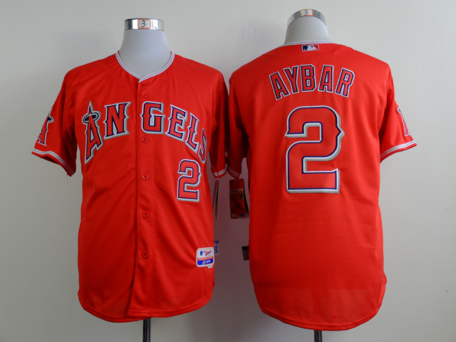 Men Los Angeles Angels #2 Aybar Red MLB Jerseys